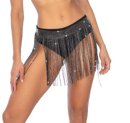 "Glam Fringe Belt - Os - Black GE-1138BKOS"