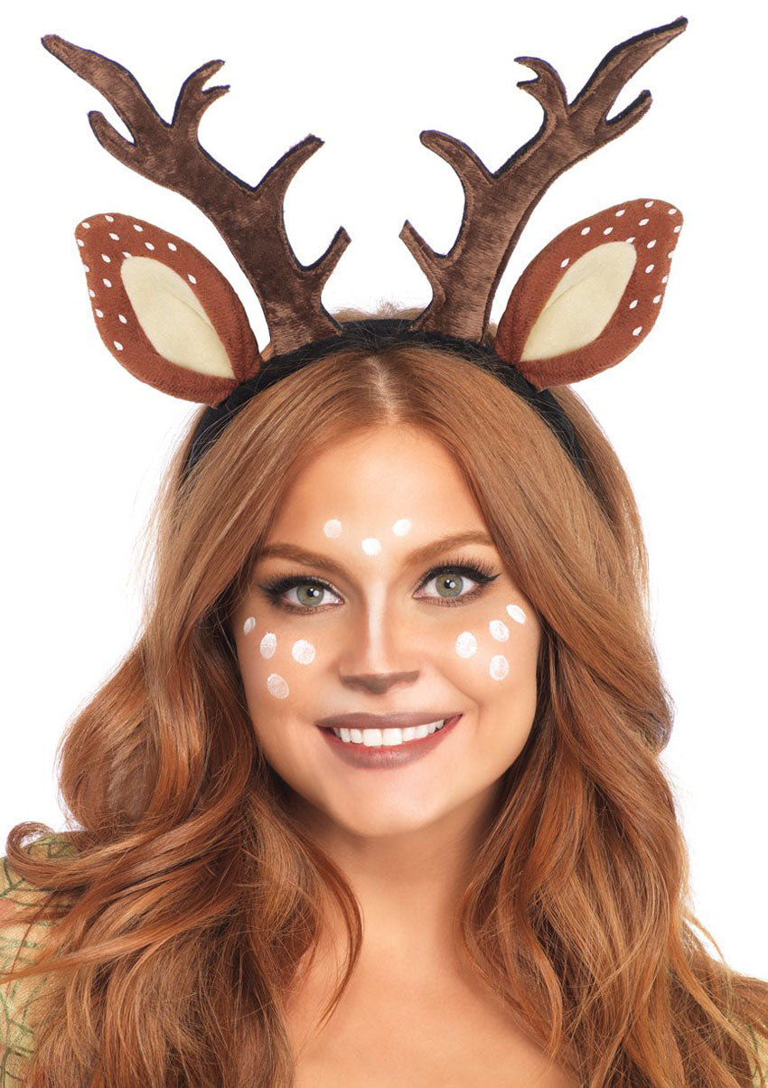 Fawn Ear Antler Animal Costume Headband - Default Title