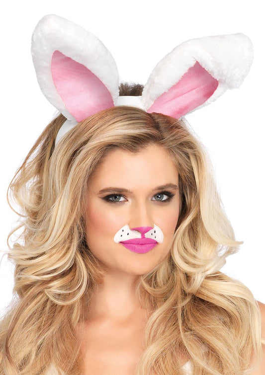 Plush Bunny Rabbit Ears Headband - White - Default Title