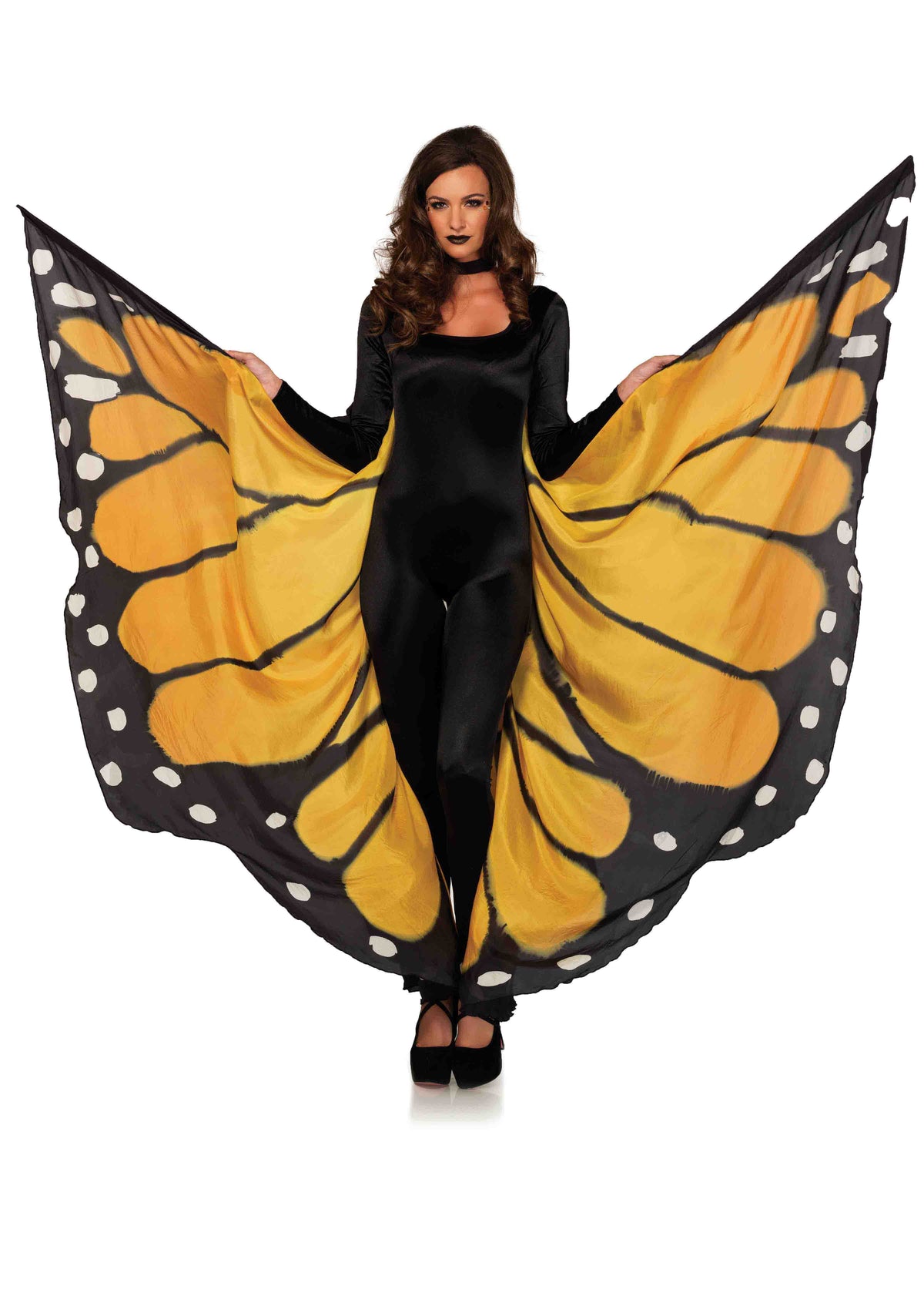 Festival Butterfly Wing Halter Cape - Orange/ - One Size - Black - Default Title